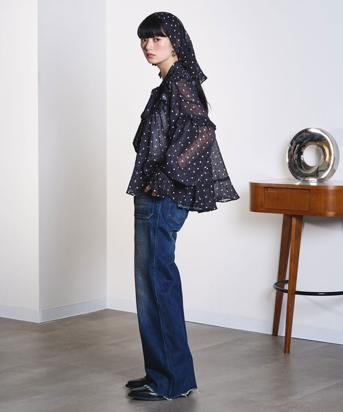 ROSE BUD(ローズバッド)の「PRINTED SCARF(バンダナ/スカーフ・レディース・ブラック/バーガンディー/ベージュ・ONE SIZE)」の14枚目の写真