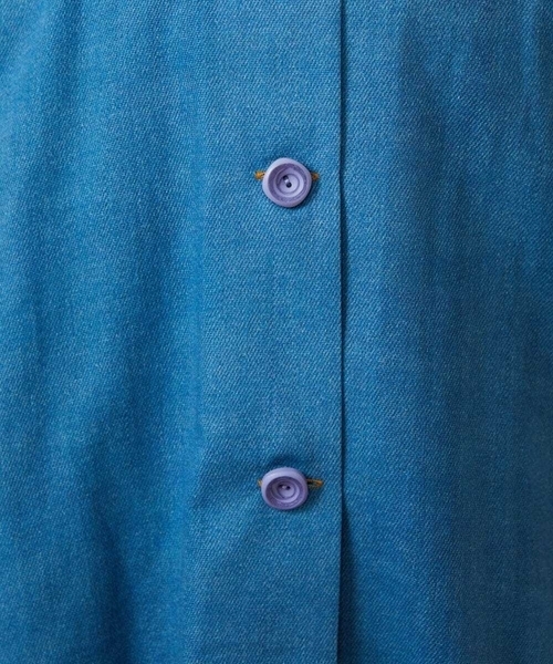 Jocomomola（ホコモモラ）の「デニムライク フラワー刺繍フード付きジャケット（その他アウター・レディース・ブルー/ベージュ・40）」の13枚目の写真