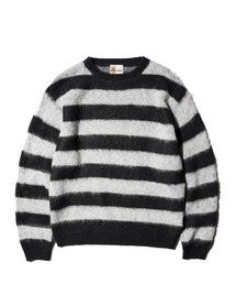 TOWNCRAFT / タウンクラフト MOHAIIR JAQUARD BORDER CREW モヘア ジャガード ボーダークルーネック
