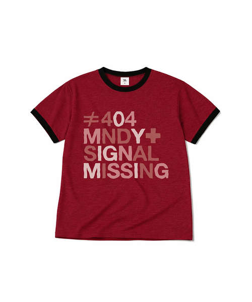 MILLION DAY(ミリオンデイ)の「404 MNDY リンガー半袖Tシャツ(Tシャツ/カットソー・レディース・バーガンディー/クリーム/ライトグレー/スカイブルー・MEDIUM/LARGE)」の4枚目の写真