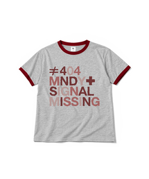 404 MNDY リンガー半袖Tシャツ