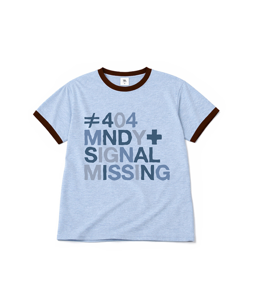 MILLION DAY(ミリオンデイ)の「404 MNDY リンガー半袖Tシャツ(Tシャツ/カットソー・レディース・バーガンディー/クリーム/ライトグレー/スカイブルー・MEDIUM/LARGE)」の1枚目の写真