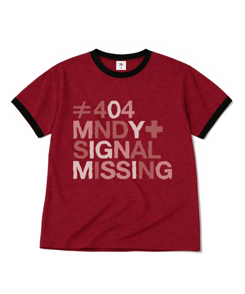 MILLION DAY(ミリオンデイ)の「404 MNDY リンガー半袖Tシャツ(Tシャツ/カットソー・レディース・バーガンディー/クリーム/ライトグレー/スカイブルー・MEDIUM/LARGE)」の5枚目の写真