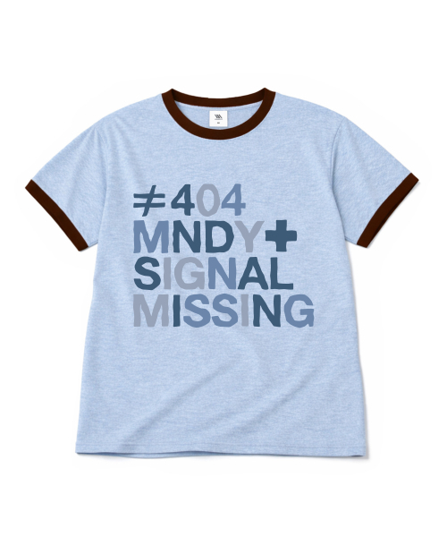 MILLION DAY(ミリオンデイ)の「404 MNDY リンガー半袖Tシャツ(Tシャツ/カットソー・レディース・バーガンディー/クリーム/ライトグレー/スカイブルー・MEDIUM/LARGE)」の6枚目の写真