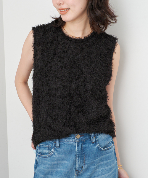 TEAK(ティーク)の「TEAK/ティーク SLOBE別注 シャギーTOPS(その他トップス・レディース・アイボリー/ブラック・FREE)」の20枚目の写真