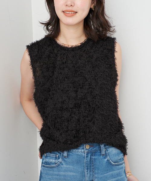 TEAK(ティーク)の「TEAK/ティーク SLOBE別注 シャギーTOPS(その他トップス・レディース・アイボリー/ブラック・FREE)」の21枚目の写真