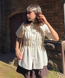 AS KNOW AS plus | ☆ビジュー付き ビスチェ風5分袖シャツ(シャツ/ブラウス)