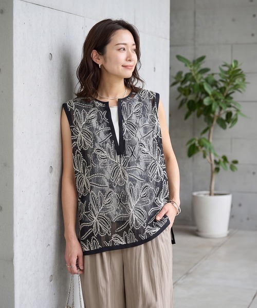 刺繍デザインシアーベスト selection】刺繍レースシアーベスト（ベスト）｜STYLE DELI（スタイル