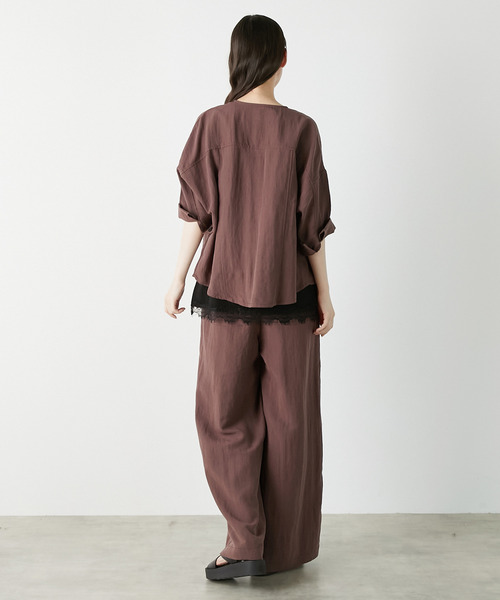 LOGEMENT DE CLAIRE(ロジュモンドクレール)の「ノーカラードルマンシャケット(ノーカラージャケット・レディース・ブラック/ブラウン/チャコールグレー・FREE)」の9枚目の写真
