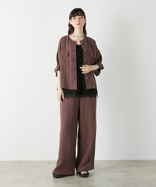 LOGEMENT DE CLAIRE(ロジュモンドクレール)の「ノーカラードルマンシャケット(ノーカラージャケット・レディース・ブラック/ブラウン/チャコールグレー・FREE)」の14枚目の写真