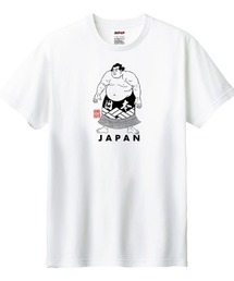 NIPOP（ニポップ）の「NIPOP（ニポップ） 半袖Tシャツ 力士 相撲 ロゴ イラスト プリント インバウンド お土産 カットソー メンズ ユニセックス（Tシャツ/カットソー）」