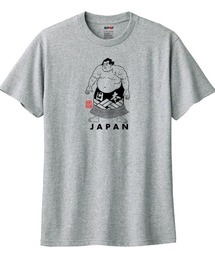 NIPOP（ニポップ）の「NIPOP（ニポップ） 半袖Tシャツ 力士 相撲 ロゴ イラスト プリント インバウンド お土産 カットソー メンズ ユニセックス（Tシャツ/カットソー）」