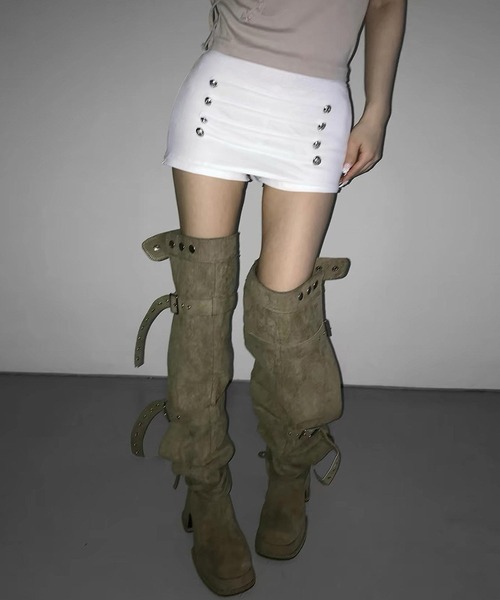 MEMECLE（メメクル）の「【 MEMECLE / メメクル 】ナポレオン マイクロパンツ　スカパン（その他パンツ・レディース・ブラック/ホワイト・MEDIUM/SMALL）」の4枚目の写真