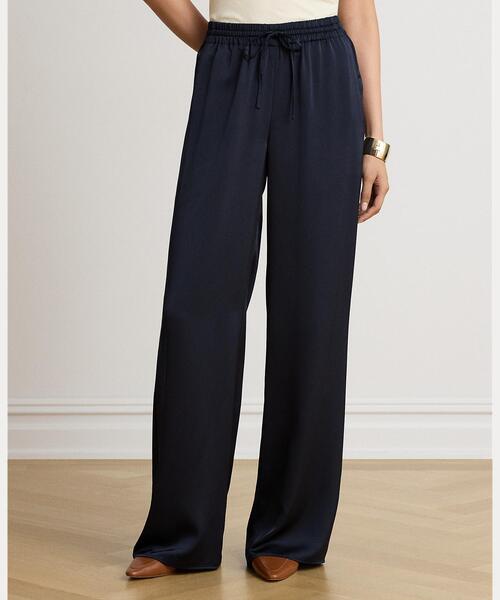 LAUREN RALPH LAUREN(ローレン ラルフ ローレン)の「サテン シャルムーズ ワイドレッグ パンツ(その他パンツ・レディース・ネイビー系1・M/XXS/XS/S)」の3枚目の写真