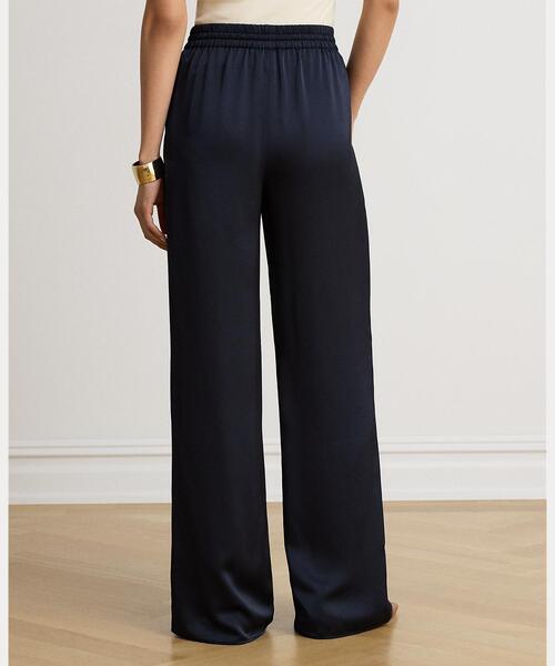 LAUREN RALPH LAUREN(ローレン ラルフ ローレン)の「サテン シャルムーズ ワイドレッグ パンツ(その他パンツ・レディース・ネイビー系1・M/XXS/XS/S)」の4枚目の写真