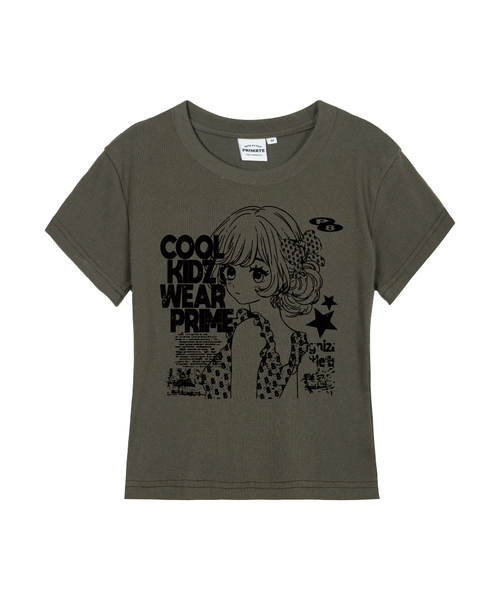 PRIMATE(プライメイト)の「SERA レディース スリムフィット 半袖Tシャツ 5 COLORS(Tシャツ/カットソー・レディース・カーキ/チャコール/ホワイト/ブラック/クリーム・LARGE/MEDIUM/SMALL)」の5枚目の写真