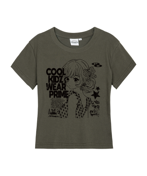 PRIMATE(プライメイト)の「SERA レディース スリムフィット 半袖Tシャツ 5 COLORS(Tシャツ/カットソー・レディース・カーキ/チャコール/ホワイト/ブラック/クリーム・LARGE/MEDIUM/SMALL)」の7枚目の写真