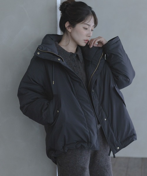 URBAN RESEARCH Sonny Label（アーバンリサーチサニーレーベル）の「撥水2WAYフーディスタンドダウンコート（ダウンジャケット/コート・レディース・ブラック/アイボリー/ブラウン・FREE）」の2枚目の写真