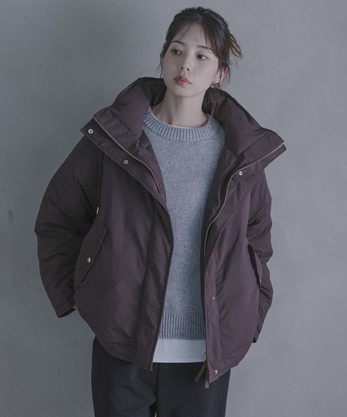 URBAN RESEARCH Sonny Label（アーバンリサーチサニーレーベル）の「撥水2WAYフーディスタンドダウンコート（ダウンジャケット/コート・レディース・ブラック/アイボリー/ブラウン・FREE）」の4枚目の写真