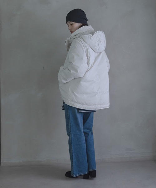 URBAN RESEARCH Sonny Label（アーバンリサーチサニーレーベル）の「撥水2WAYフーディスタンドダウンコート（ダウンジャケット/コート・レディース・ブラック/アイボリー/ブラウン・FREE）」の12枚目の写真