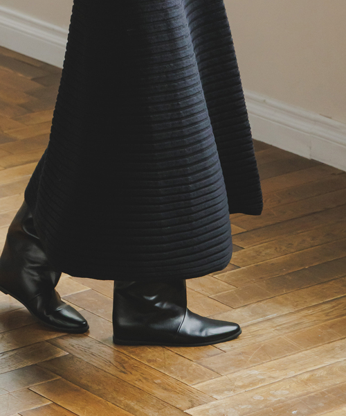 Noble(ノーブル)の「2WAYリブニットベアワンピース(ワンピース・レディース・ブラック/ベージュ・FREE)」の5枚目の写真