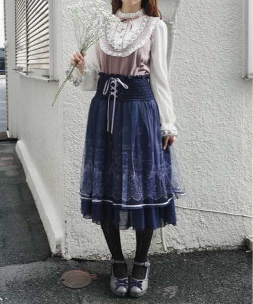myu:loret(ミュウロレット)の「マーガレット刺繍トップス(Tシャツ/カットソー・レディース・キナリ/ピンク・FREE)」の9枚目の写真
