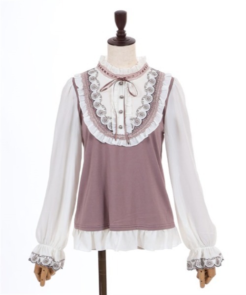myu:loret(ミュウロレット)の「マーガレット刺繍トップス(Tシャツ/カットソー・レディース・キナリ/ピンク・FREE)」の13枚目の写真
