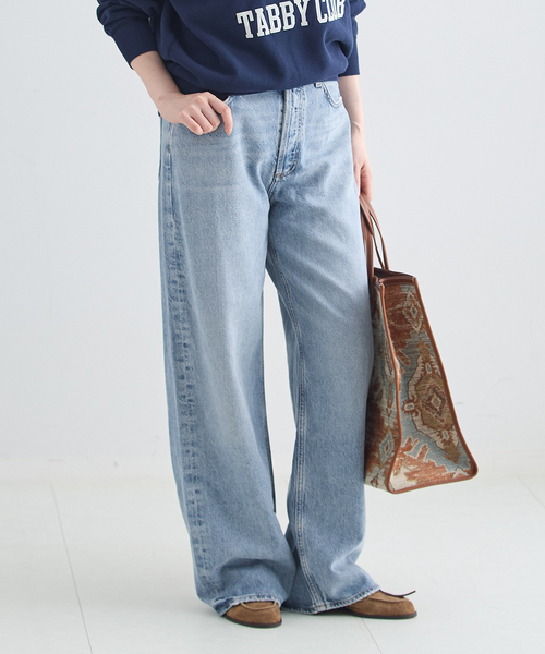 AGOLDE(エーゴールドイー)の「AGOLDE/エーゴールドイー LOW SLUNG BAGGY IN RESET デニムパンツ(デニムパンツ・レディース・ブルー・26/25/24)」の1枚目の写真