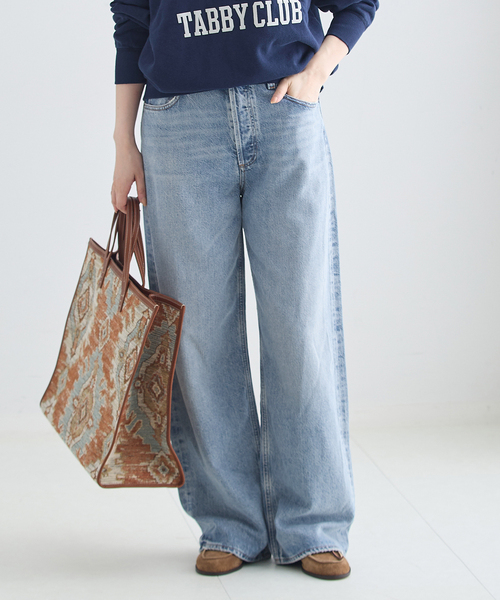 AGOLDE(エーゴールドイー)の「AGOLDE/エーゴールドイー LOW SLUNG BAGGY IN RESET デニムパンツ(デニムパンツ・レディース・ブルー・26/25/24)」の4枚目の写真