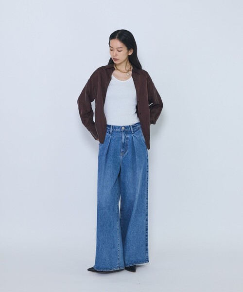 1er Arrondissement(プルミエアロンディスモン)の「キュプラフィブリルレギュラーカラーシャツ(シャツ/ブラウス・レディース・ブラック/ブラウン/グレイッシュベージュ・38/36)」の6枚目の写真