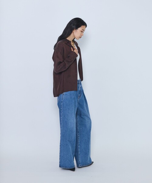 1er Arrondissement(プルミエアロンディスモン)の「キュプラフィブリルレギュラーカラーシャツ(シャツ/ブラウス・レディース・ブラック/ブラウン/グレイッシュベージュ・38/36)」の7枚目の写真