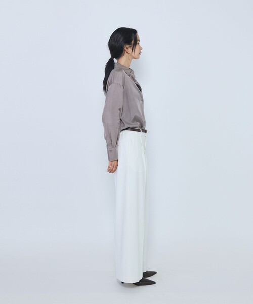 1er Arrondissement(プルミエアロンディスモン)の「キュプラフィブリルレギュラーカラーシャツ(シャツ/ブラウス・レディース・ブラック/ブラウン/グレイッシュベージュ・38/36)」の13枚目の写真
