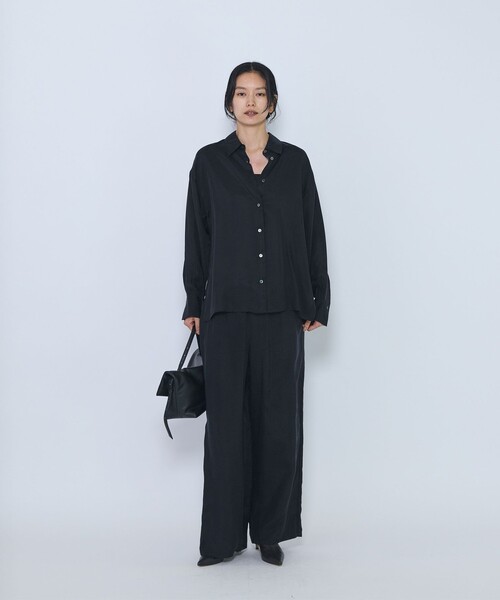 1er Arrondissement(プルミエアロンディスモン)の「キュプラフィブリルレギュラーカラーシャツ(シャツ/ブラウス・レディース・ブラック/ブラウン/グレイッシュベージュ・38/36)」の16枚目の写真