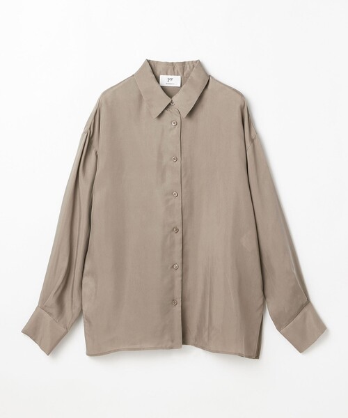 1er Arrondissement(プルミエアロンディスモン)の「キュプラフィブリルレギュラーカラーシャツ(シャツ/ブラウス・レディース・ブラック/ブラウン/グレイッシュベージュ・38/36)」の20枚目の写真