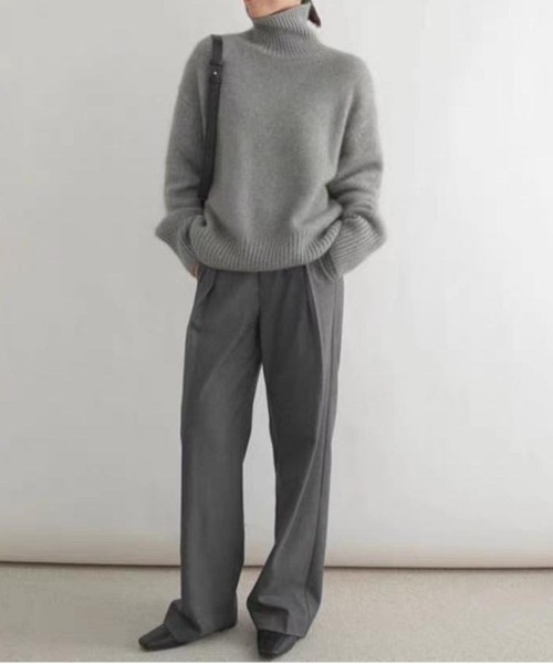 NEW GENTLEMAN(ニュージェントルマン)の「ソフィー タートルネック ルーズニット(ニット/セーター・レディース・グレー/ホワイト/ブラック/グレイッシュベージュ/ブラウン・L/M)」の15枚目の写真