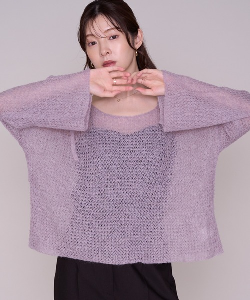 MISCH MASCH(ミッシュマッシュ)の「2026秋冬新作 肩リボンゆったりニット(ニット/セーター・レディース・パープル/ベージュ/ホワイト・フリ-)」の9枚目の写真
