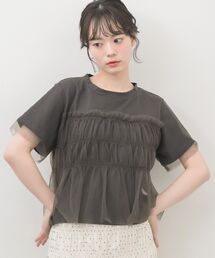 チュールドッキングカットソー