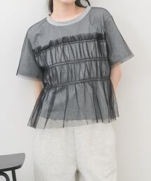 チュールドッキングカットソー