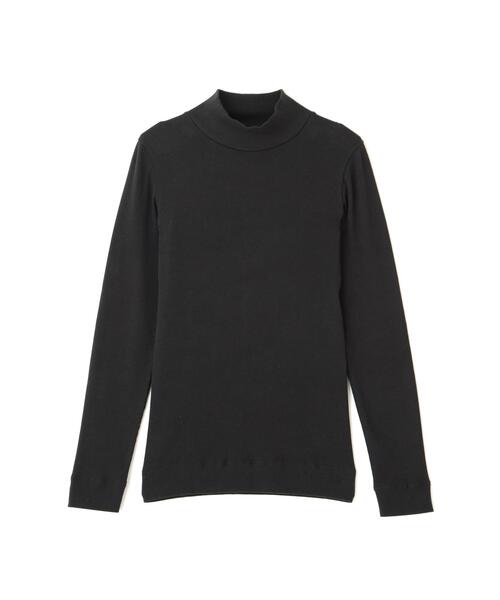 human woman(ヒューマンウーマン)の「◆【名品 / レイヤードで活躍!】オーガニック丸胴タートルカットソー(Tシャツ/カットソー・レディース・グレー系その他/ホワイト・MEDIUM)」の3枚目の写真