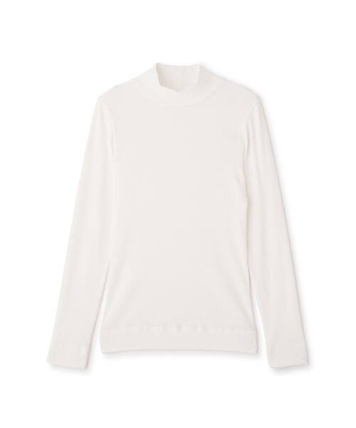human woman(ヒューマンウーマン)の「◆【名品 / レイヤードで活躍!】オーガニック丸胴タートルカットソー(Tシャツ/カットソー・レディース・グレー系その他/ホワイト・MEDIUM)」の7枚目の写真