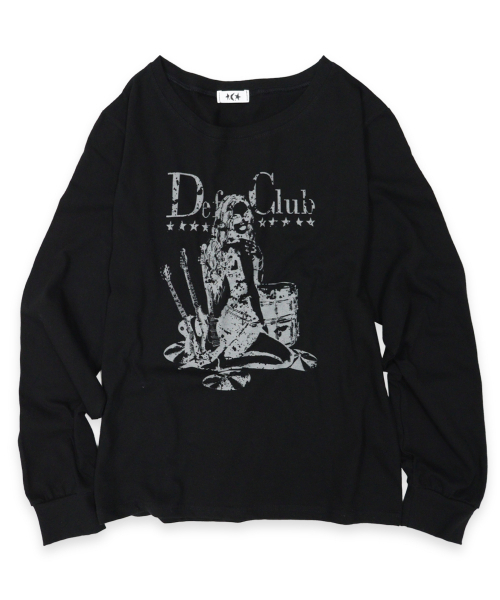 DEFYCLUBROBBERS(ディファイクラブロバース)の「BACKSTAGE MUSE ボートネックワンショルダーロングスリーブ ブラック(Tシャツ/カットソー・レディース・その他・FREE)」の4枚目の写真