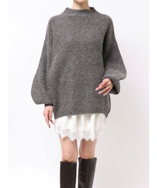 MERCURYDUO(マーキュリーデュオ)の「ニット×ヘムレースペチセット(ワンピース・レディース・チャコールグレー/アイボリー/ピンク・FREE)」の3枚目の写真