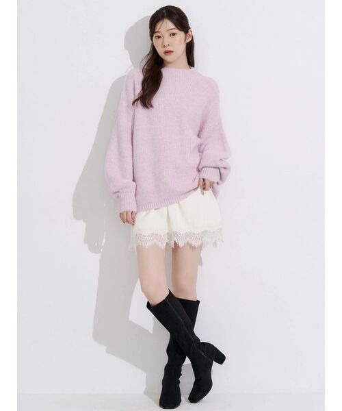 MERCURYDUO(マーキュリーデュオ)の「ニット×ヘムレースペチセット(ワンピース・レディース・チャコールグレー/アイボリー/ピンク・FREE)」の8枚目の写真