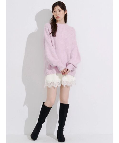 MERCURYDUO(マーキュリーデュオ)の「ニット×ヘムレースペチセット(ワンピース・レディース・チャコールグレー/アイボリー/ピンク・FREE)」の9枚目の写真