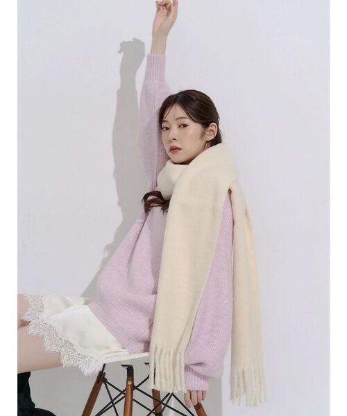 MERCURYDUO(マーキュリーデュオ)の「ニット×ヘムレースペチセット(ワンピース・レディース・チャコールグレー/アイボリー/ピンク・FREE)」の11枚目の写真
