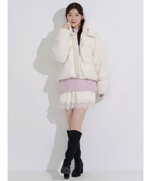 MERCURYDUO(マーキュリーデュオ)の「ニット×ヘムレースペチセット(ワンピース・レディース・チャコールグレー/アイボリー/ピンク・FREE)」の12枚目の写真