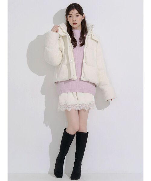 MERCURYDUO(マーキュリーデュオ)の「ニット×ヘムレースペチセット(ワンピース・レディース・チャコールグレー/アイボリー/ピンク・FREE)」の13枚目の写真