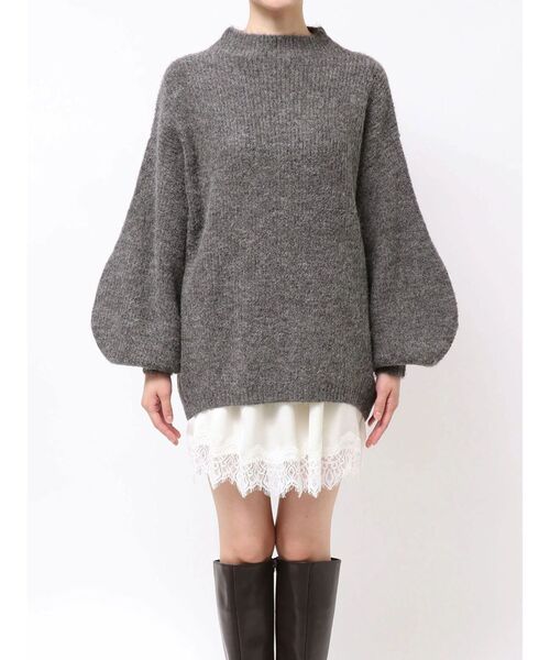MERCURYDUO(マーキュリーデュオ)の「ニット×ヘムレースペチセット(ワンピース・レディース・チャコールグレー/アイボリー/ピンク・FREE)」の5枚目の写真
