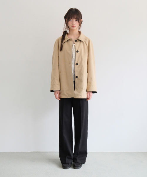 MOUI(モウイ)の「リバーシブルハーフコート(BEIGE)_両面着用(トレンチコート・レディース・ベージュ・FREE)」の5枚目の写真