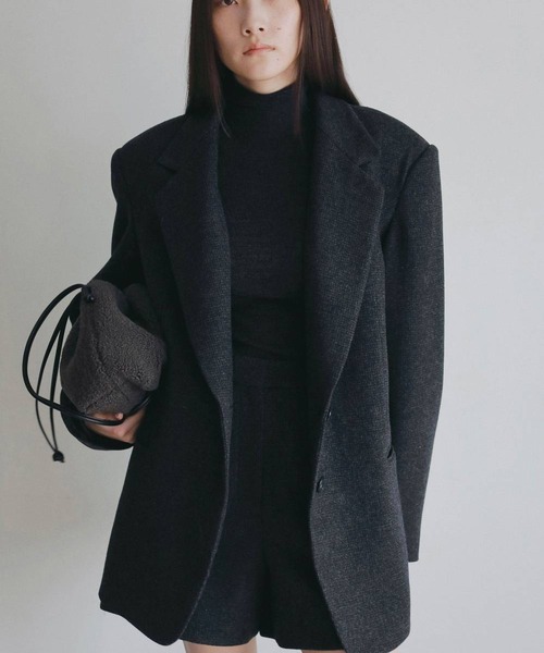 anuke(アンヌーク)の「【anuke/アンヌーク】Herringbone Wool Jacket/ヘリンボーンウールジャケット(テーラードジャケット・レディース・ベージュ/チャコールグレー・36/38)」の5枚目の写真